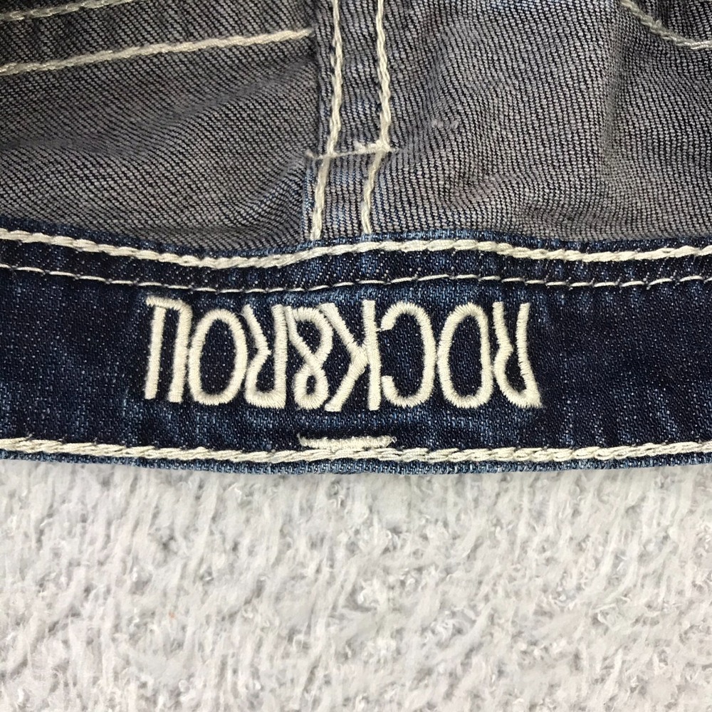 Rock & Roll Cowgirl Trouser Jeans Womens 25 (28x31) Dark Wash Western Flared - Picture 4 of 14